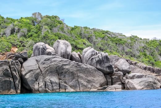 The rocks and hills near Phuket. Beaches of Thailand