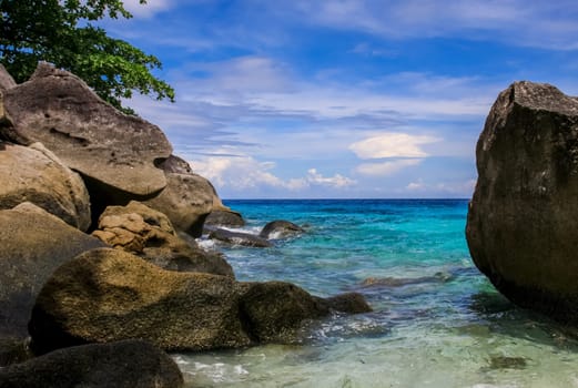 The rocks and hills near Phuket. Beaches of Thailand