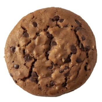 chocolate chip cookie isolated on transparent background. AI generated