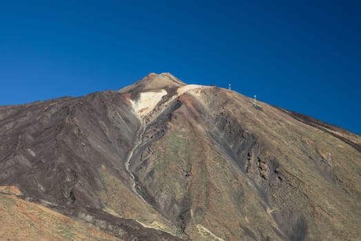 Mountain landscape of Tenerife. Volcanic island. Hills and valleys.