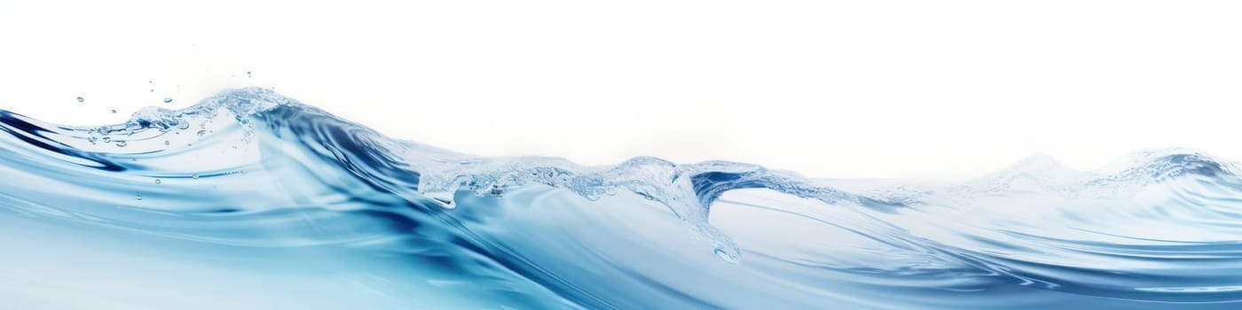 Clean water waves on white background. Generative AI image