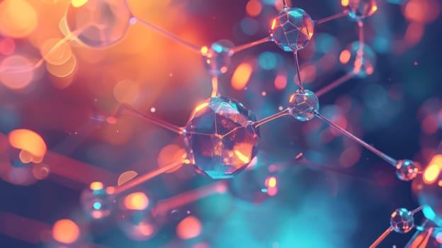Abstract molecular structure tech plexus background. Generative AI design