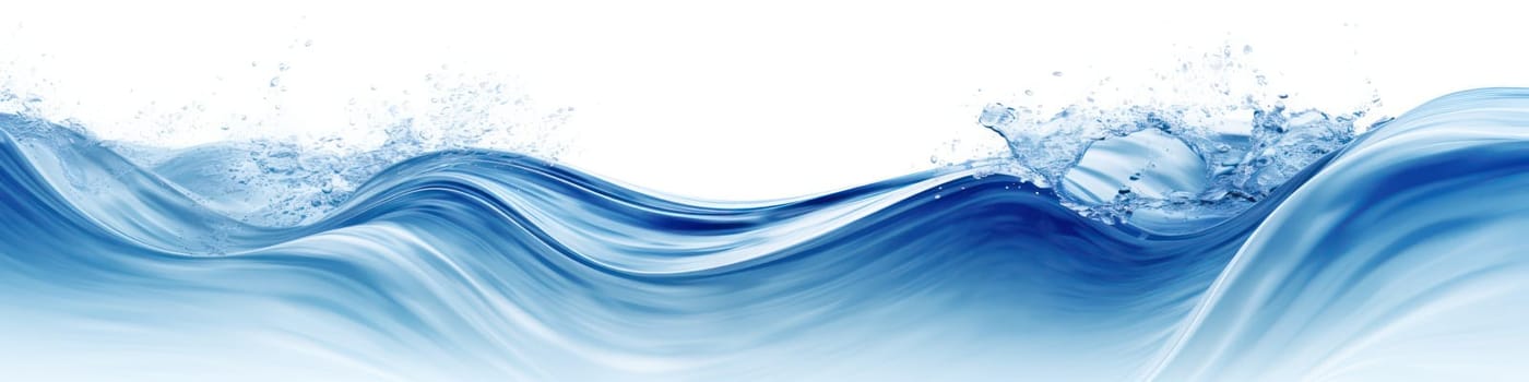 Clean water waves on white background. Generative AI image
