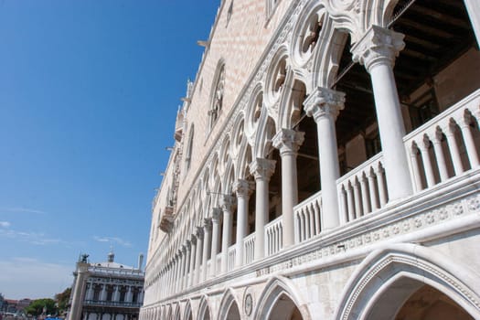 facade of the doges palace in Venice, Italy