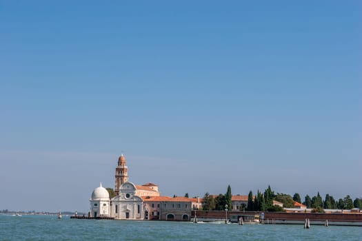 view to island of san Michele, the cemetery island of Venice, Italy