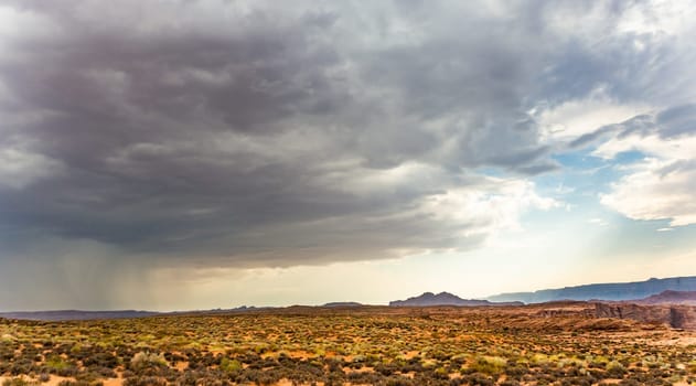 dramatic sky with storm and approaching hurricane near Page