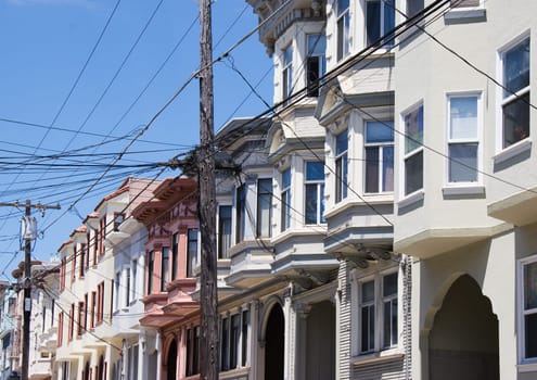 Classic victorian houses in San Francisco, California, USA