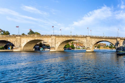 London Bridge in Lake Havasu, old historic bridge rebuilt with original stones, USA