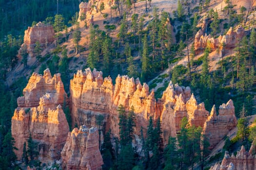 Bryce canyon with spectacular hoodoos in sunrise