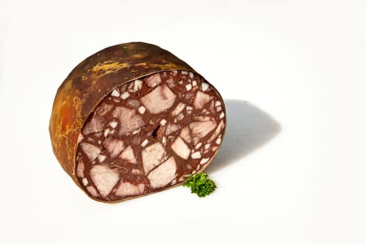 delicious sausages handmade by the butcher with traditional recipe