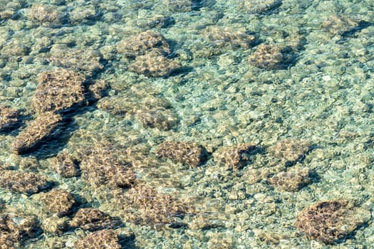 harmonic background of crystal clear water in the italian sea