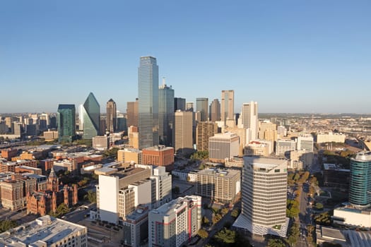 scenic skyline in late afternoon in Dallas, Texas, USA