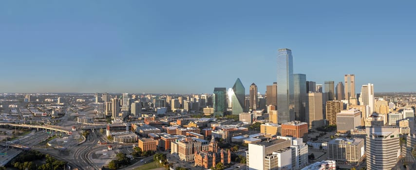 scenic skyline in late afternoon in Dallas without logos, Texas, USA