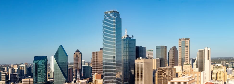 scenic skyline in late afternoon in Dallas, Texas, USA