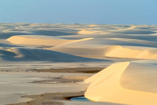 scenic desert dune landscape Lencois Maranhenses National Park - Parque Nacional dos Lencois Maranhenses, Brazil