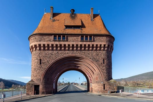 old bridge gate at river Main, the so called Maintor in Miltenberg, Germany