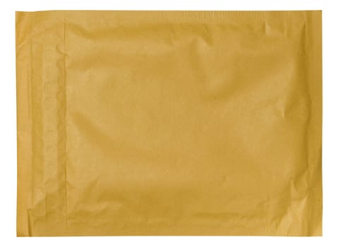 Rectangular envelope made of brown paper on isolated background
