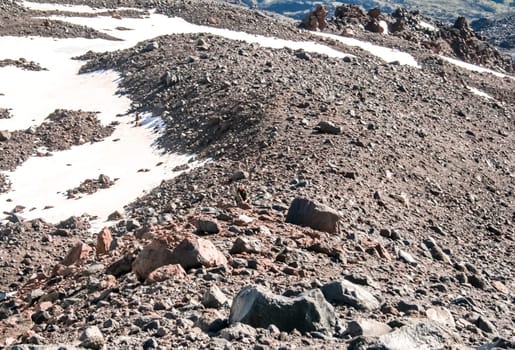 Mountain landscape with snow. Snow in the mountains. Mountain landscape.