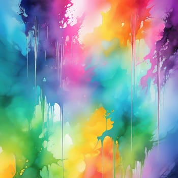 Washed-out watercolors as a background. Bright colors that run. Colorful splashes of color. AI generated image