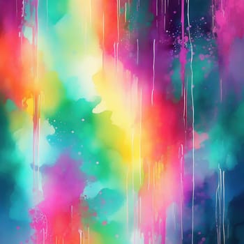 Washed-out watercolors as a background. Bright colors that run. Colorful splashes of color. AI generated image