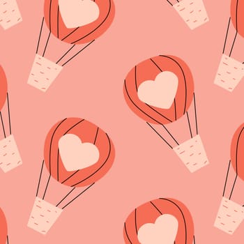 red aero baloon with lock - heart love pattern, romantic design. Vector illustration can used for love day background, wrapping, greeting card, decoration banner, textile.
