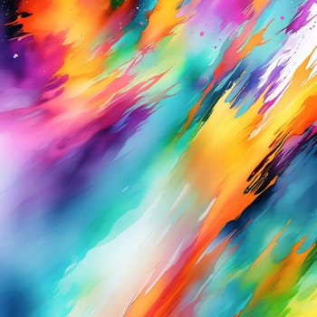 Washed-out watercolors as a background. Bright colors that run. Colorful splashes of color. AI generated image