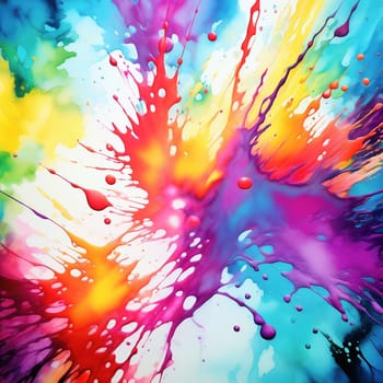 Washed-out watercolors as a background. Bright colors that run. Colorful splashes of color. AI generated image