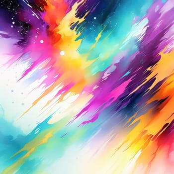 Washed-out watercolors as a background. Bright colors that run. Colorful splashes of color. AI generated image