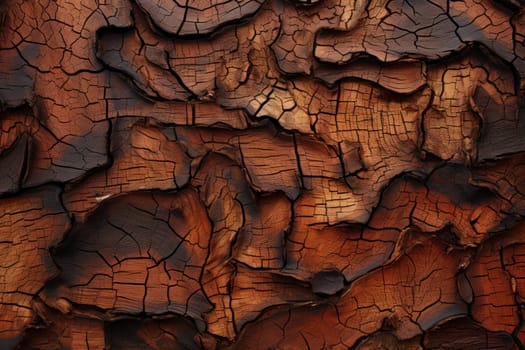 Textured Pieces tree bark. Wood broken plant. Generate Ai