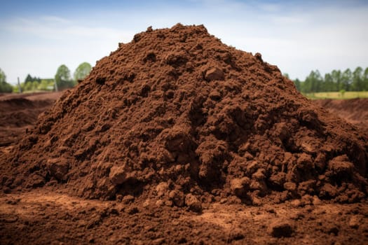 Fertile Pile soil ground. Nature compost. Generate Ai
