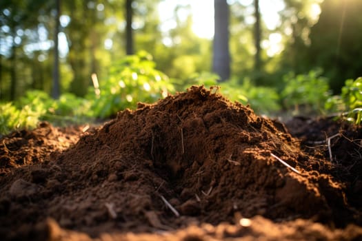 Rocky Pile soil ground. Nature compost. Generate Ai