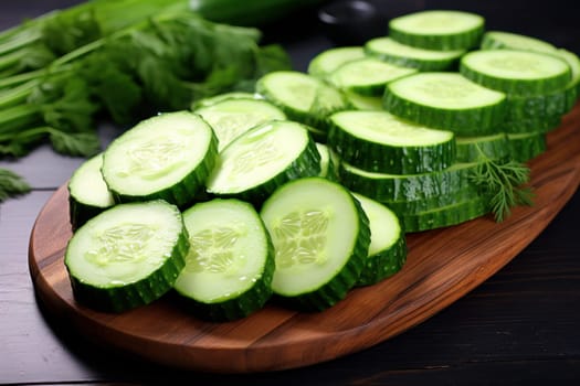 Crunchy Pieces fresh zucchini. Ripe vegetarian. Generate Ai