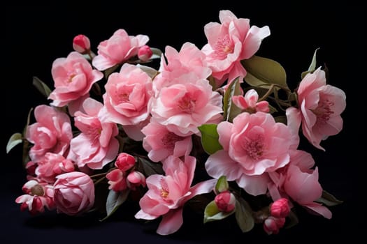 Pink flowers dahlias bouquet. Spring deep. Generate Ai