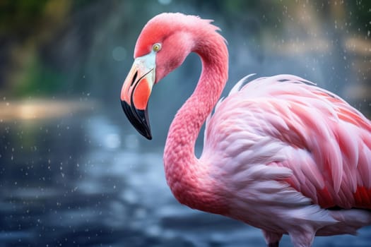 Stylish Pink flamingo safari. Safari wild. Generate Ai