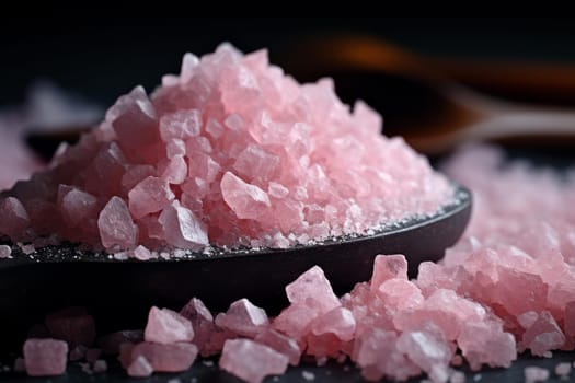 Textured Pink black salt on background. Kitchen cooking natural spice cuisine. Generate Ai