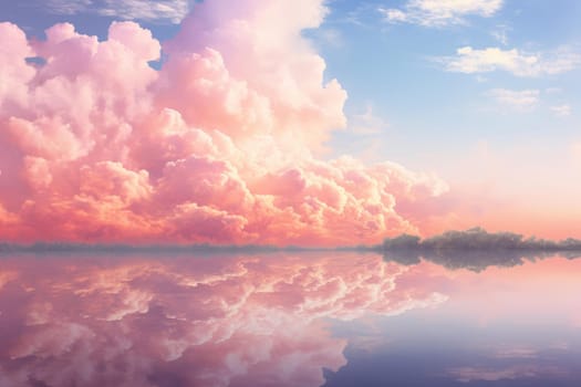 Delicate Pink cloud. Weather nature purple. Generate Ai