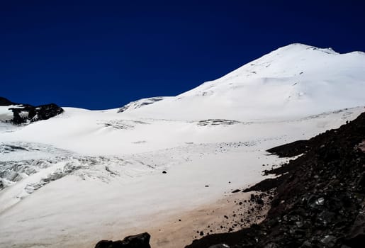 Mountain landscape with snow. Snow in the mountains. Mountain landscape.