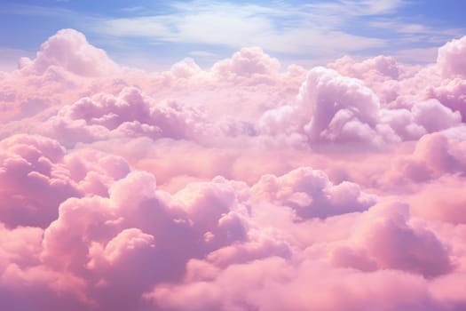 Whimsical Pink cloud. Weather nature purple. Generate Ai