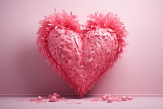 Enamoring Pink heart shape. Romantic design. Generate Ai
