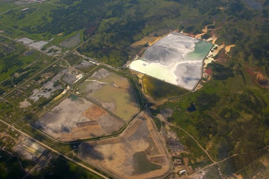 Slag storage, sewage treatment plant for ore processing plant.