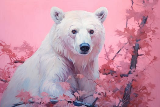 Cuddly Pink bear toy. Baby gift. Generate Ai