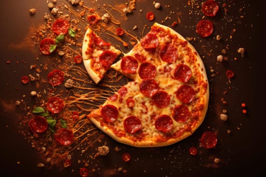 Pizza mockup background. Menu salami. Generate Ai