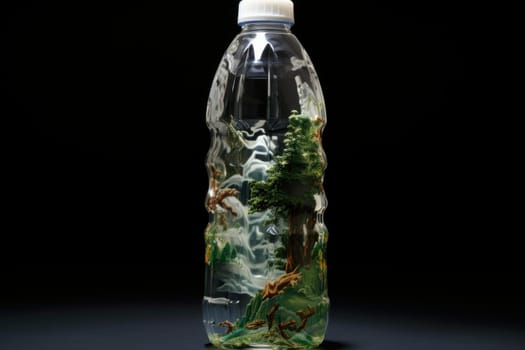 Lightweight Plastic water bottle. Sea waste. Generate Ai