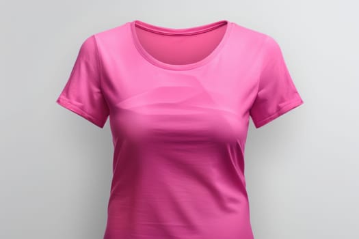 Feminine Pink tshirt mockup female. Female model. Generate Ai