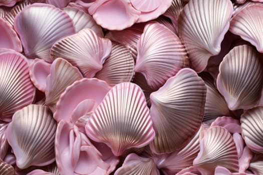 Unique Pink silver shells. Luxury stone romantic. Generate Ai
