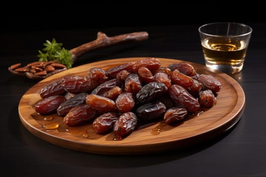 Plant dried dates banner. Farm bio organic. Generate Ai