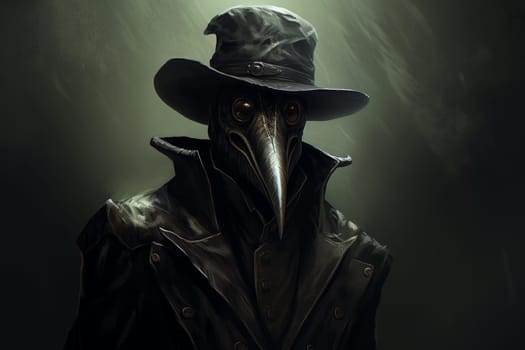 Ominous Plague doctor medieval. Control gothic. Generate Ai
