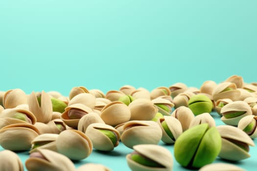 Shelled Pistachio nuts mockup. White snack. Generate Ai