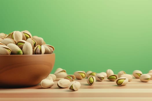 Fresh Pistachio nuts mockup. White snack. Generate Ai