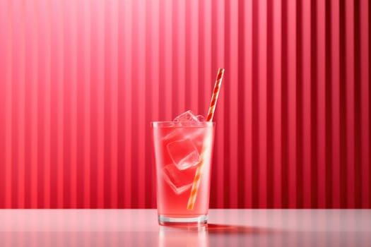 Disposable Plastic straw cocktail day vertical banner. Fun design. Generate Ai